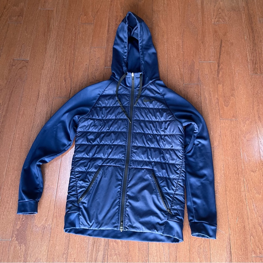 Nike Men’s Dri-Fit Therma Winterized Full Zip Hoodie Size Small Blue Black